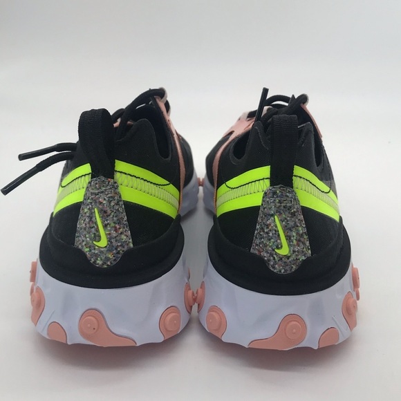Nike Women's React Element 55 Premium Shoes Black - Picture 3 of 11